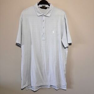 Polo Golf Ralph Lauren Stretch Lisle‎ Striped Golf Polo Shirt Large